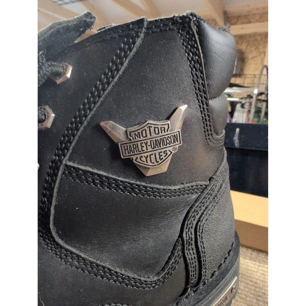 Harley-Davidson Black Leather Motorcycle Boots
